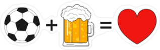 Soccer Plus Beer Equals Love Sticker