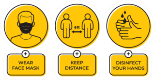 Social Distancing Guide Sticker