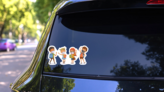 Social Distancing Kids Sticker on a Rear Car Window (New) example