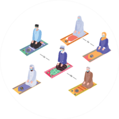 Social Distancing Protocol Muslim Prayers Sticker
