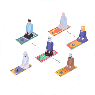 Social Distancing Protocol Muslim Prayers Sticker