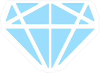 Soft Blue Diamond Sticker
