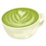 Soft Green Tea Latte Art Coffee Sticker