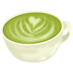 Soft Green Tea Latte Art Coffee Sticker