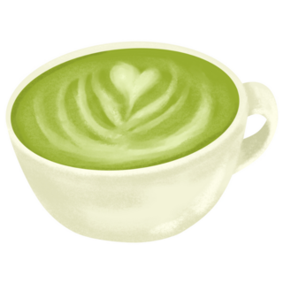 Soft Green Tea Latte Art Coffee Sticker