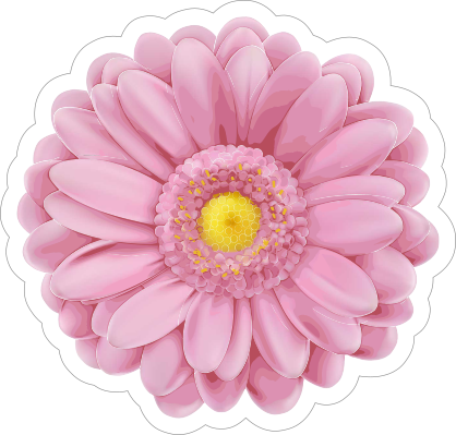 Soft Pink Daisy Flower Sticker