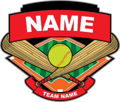 Softball Bats Ball & Diamond Magnet