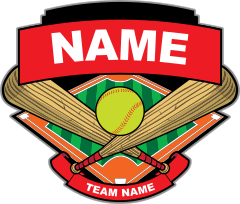 Softball Bats Ball & Diamond Sticker