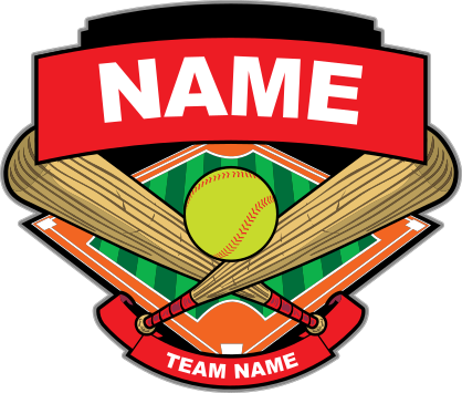 Softball Bats Ball & Diamond Sticker