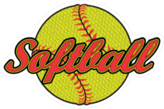 Softball Design With Textured Ball Sticker