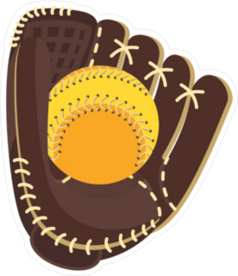 Softball Glove And Ball Sticker