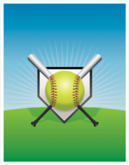 Softball Home Plate And Crossed Bats Sticker