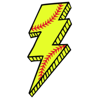 Softball Lightning Bolt Sticker
