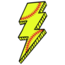 Softball Lightning Bolt Sticker