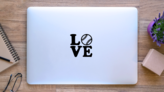 Softball Love Sticker on a Laptop (New) example