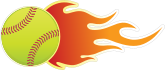 Softball On Fire Sticker