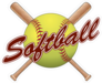 Softball Team Design With Crossed Bats Sticker