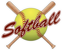 Softball Team Design With Crossed Bats Sticker