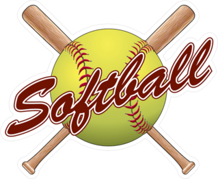 Softball Team Design With Crossed Bats Sticker