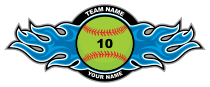 Softball with Flames Magnet