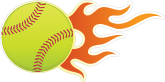 Softball With Short Flames Sticker