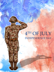 Soldier Saluting On Fourth Of July Sticker