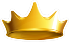 Solid Golden Crown Sticker