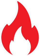 Solid Red Fire Icon Sticker