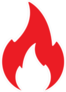 Solid Red Fire Icon Sticker