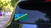 Solomon Islands Flag Sticker on a Rear Car Window (New) example