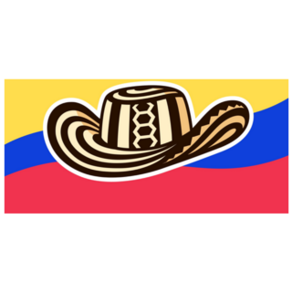 Sombrero Vueltiao On Colombian Flag Sticker