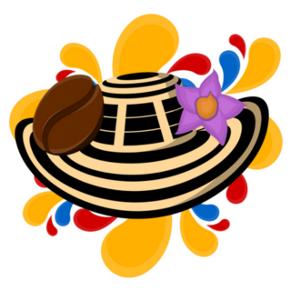 Sombrero Vueltiao With Coffee Bean Colombia Sticker
