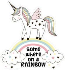 Somewhere on a Rainbow Unicorn Sticker