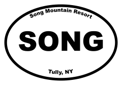 Song Mountain Resort Oval Sticker