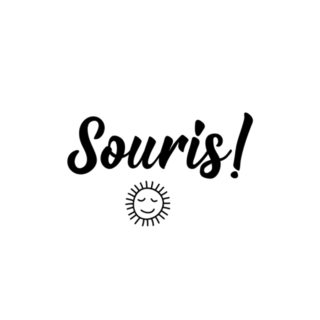 Souris French Lettering Smile Sticker