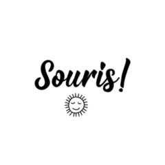 Souris French Lettering Smile Sticker