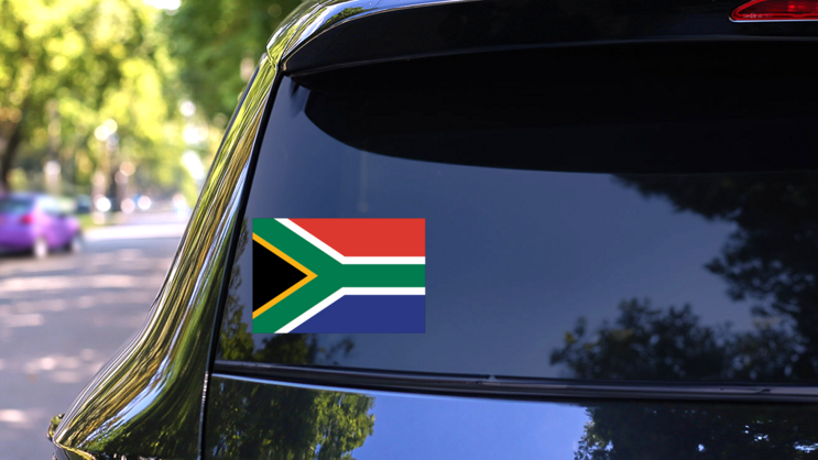 South Africa Flag Sticker on a Rear Car Window (New) example