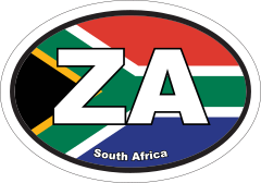 South Africa Za Flag Oval Sticker