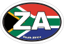 South Africa Za Flag Oval Sticker