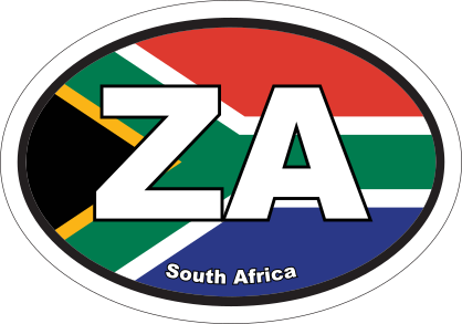 South Africa Za Flag Oval Sticker