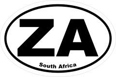South Africa Za Oval Sticker