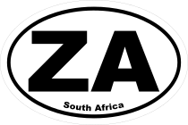 South Africa Za Oval Sticker