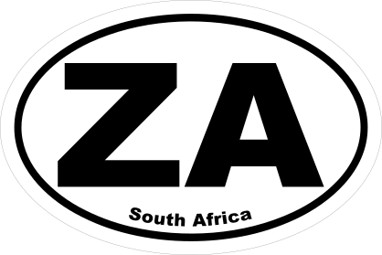 South Africa Za Oval Sticker