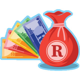 South African Rand Money Bag Sticker