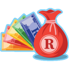 South African Rand Money Bag Sticker