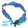 South Carolina. Blue Spray Watercolor Paint Sticker