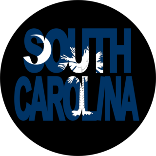 South Carolina Circle With Flag Sticker