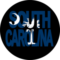 South Carolina Circle With Flag Sticker