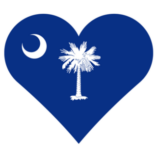 South Carolina Flag Heart Sticker