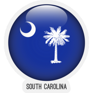 South Carolina Flag In Circle Shape Sticker